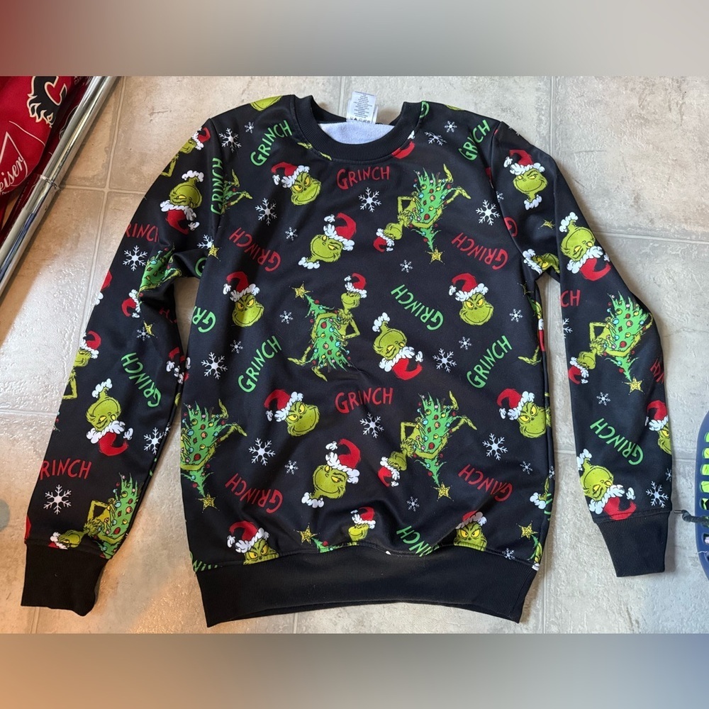 Festive Grinch Black Sweatshirt